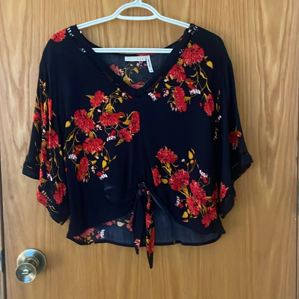 Blue and red floral blouse. Excellent condition. wore one time. From stitchfix.